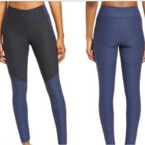Outdoor Voices Two Tone Colorblock Leggings Blue Black Small